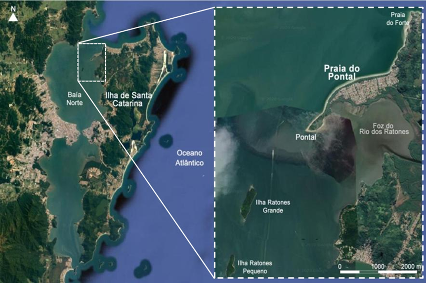 Figura 1 – Mapa de localização da Praia do Pontal. Fonte: Google Maps (2019), editado pelos autores.