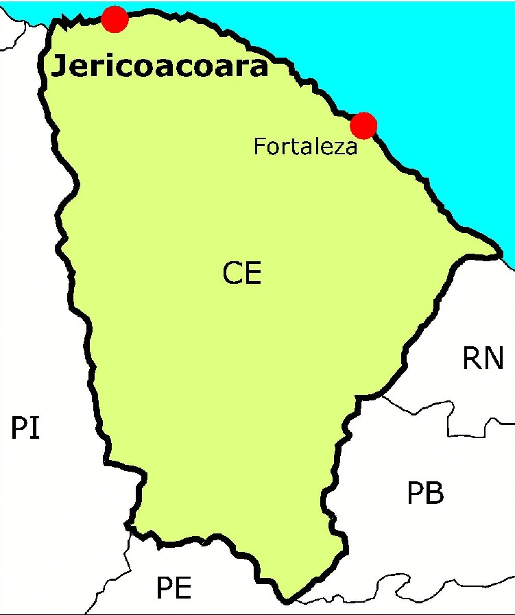 Figura 1- Mapa do Estado do Ceará. Desenho: Arquiteta Carolina P. Scchelli, 2004.