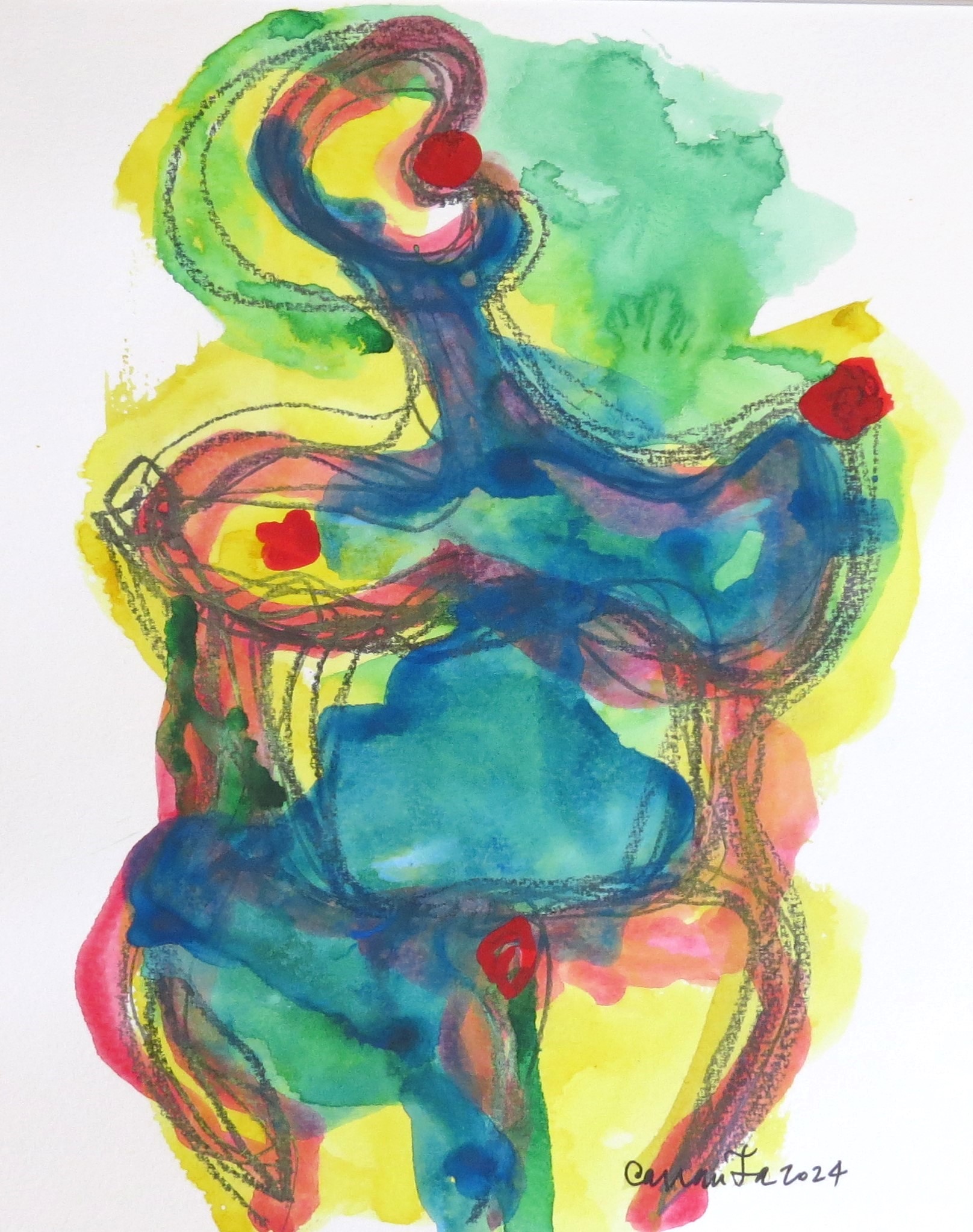 2024 The Buddha Woman VIII, Watercolour and Graphite on Canson, 320x240 mm 300g